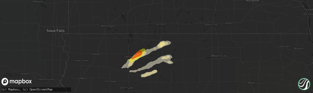 Hail map in Ringsted, IA on August 20, 2017