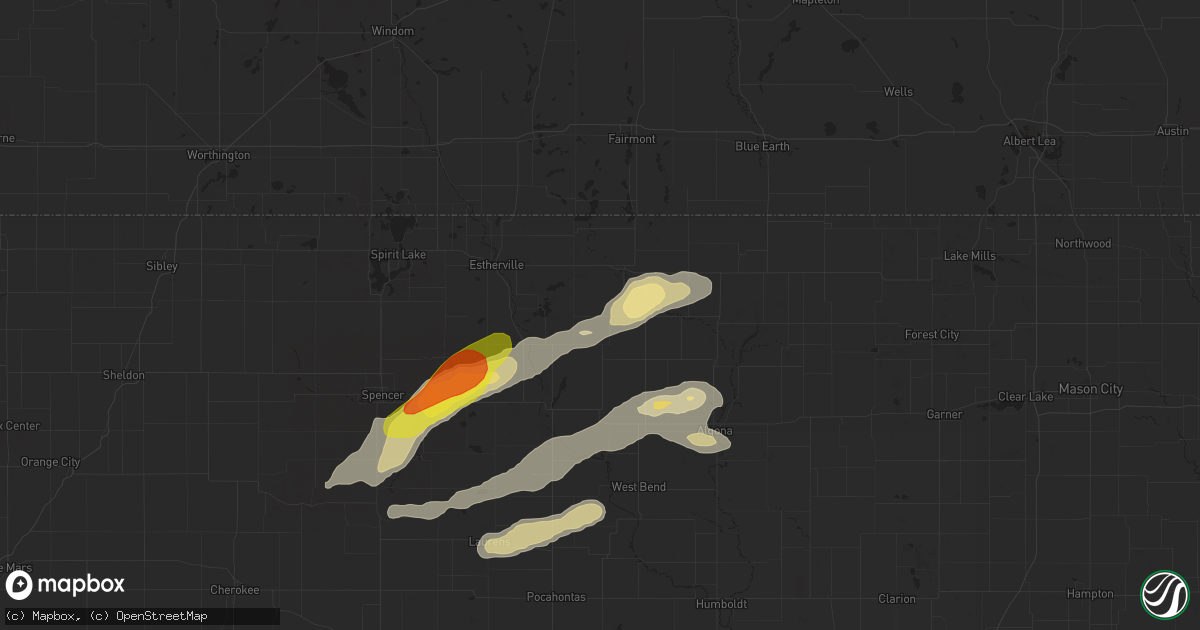 Hail map in Ringsted, IA on August 20, 2017