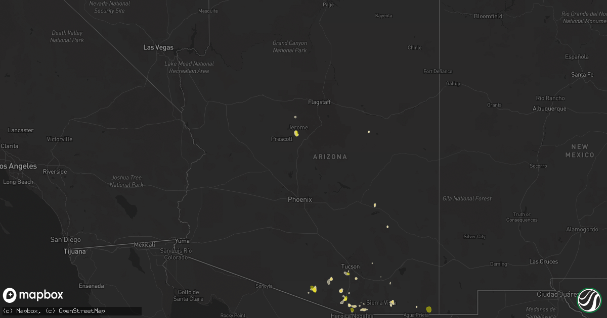 Hail map in Arizona on August 20, 2018