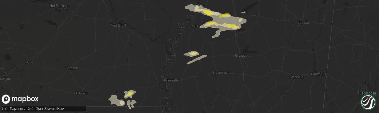 Hail map in Cleveland, MS on August 20, 2018