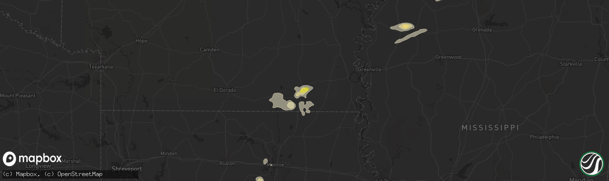 Hail map in Hamburg, AR on August 20, 2018