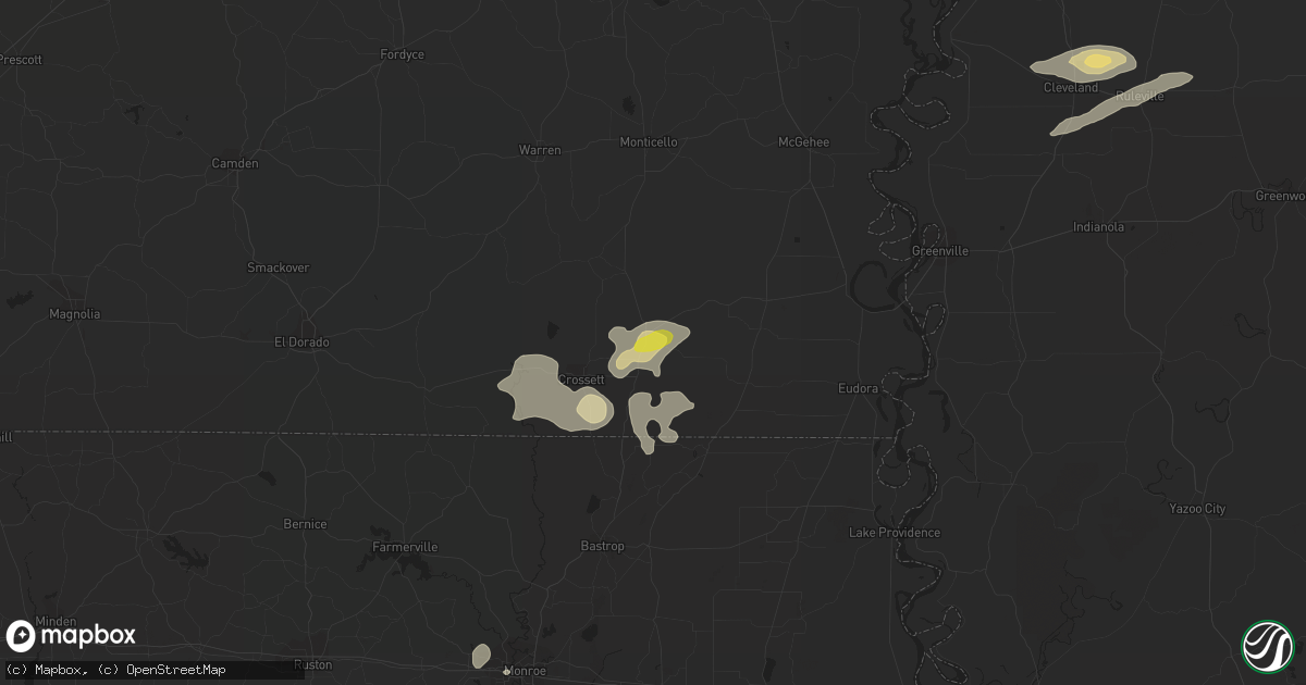 Hail map in Hamburg, AR on August 20, 2018