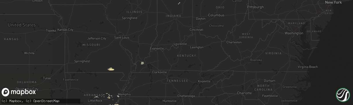 Hail map in Kentucky on August 20, 2018