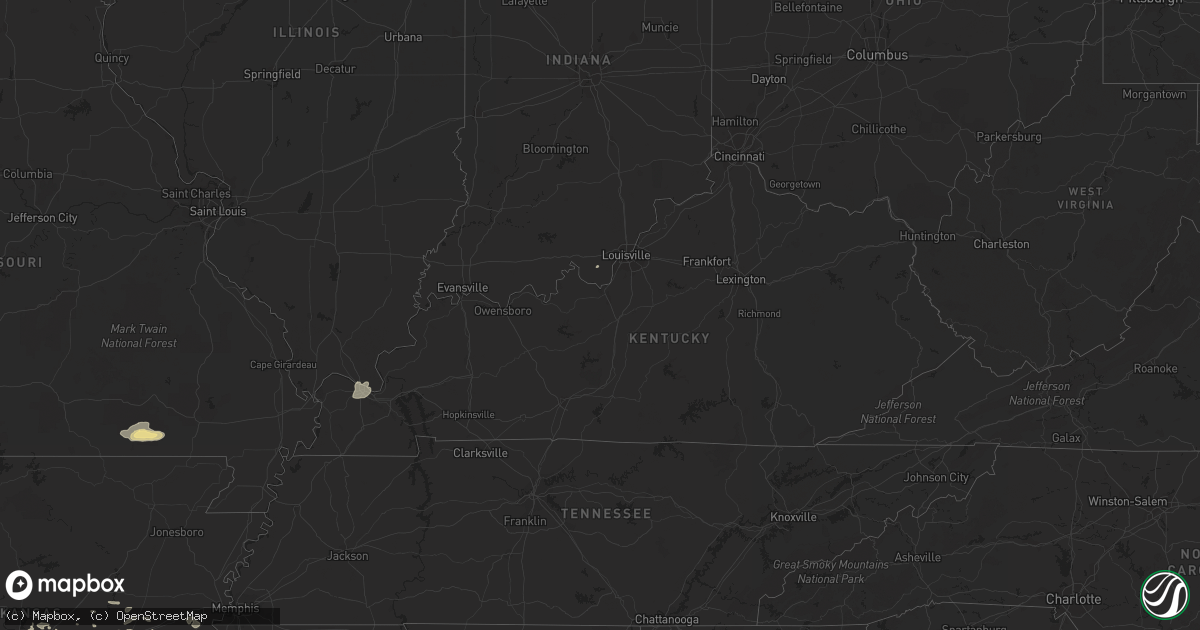 Hail map in Kentucky on August 20, 2018