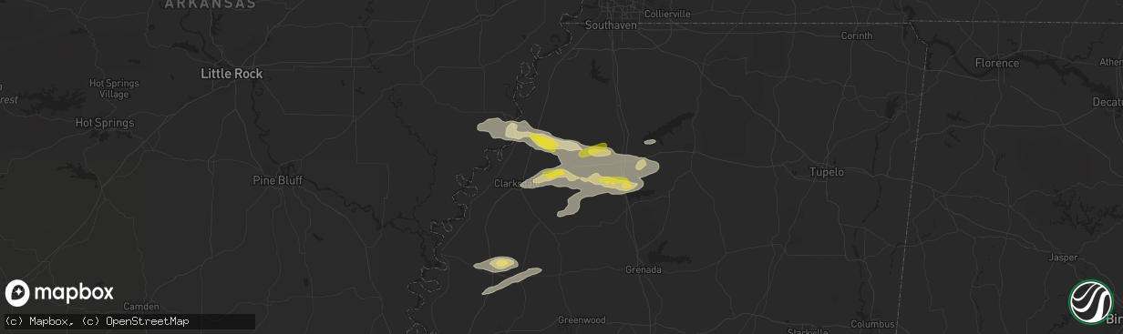 Hail map in Marks, MS on August 20, 2018