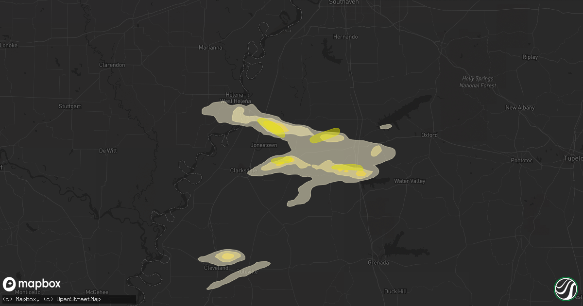 Hail map in Marks, MS on August 20, 2018