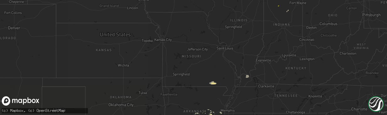 Hail map in Missouri on August 20, 2018