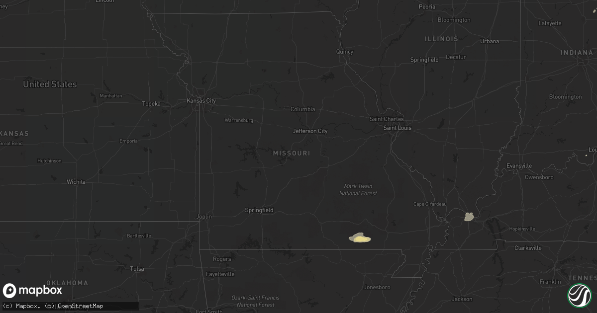 Hail map in Missouri on August 20, 2018
