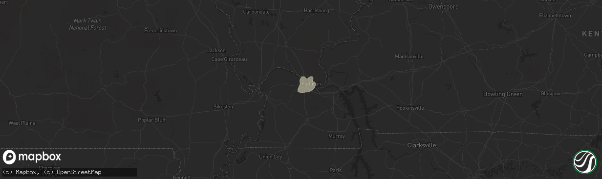 Hail map in Paducah, KY on August 20, 2018