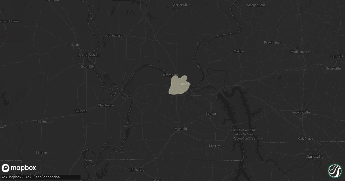 Hail map in Paducah, KY on August 20, 2018