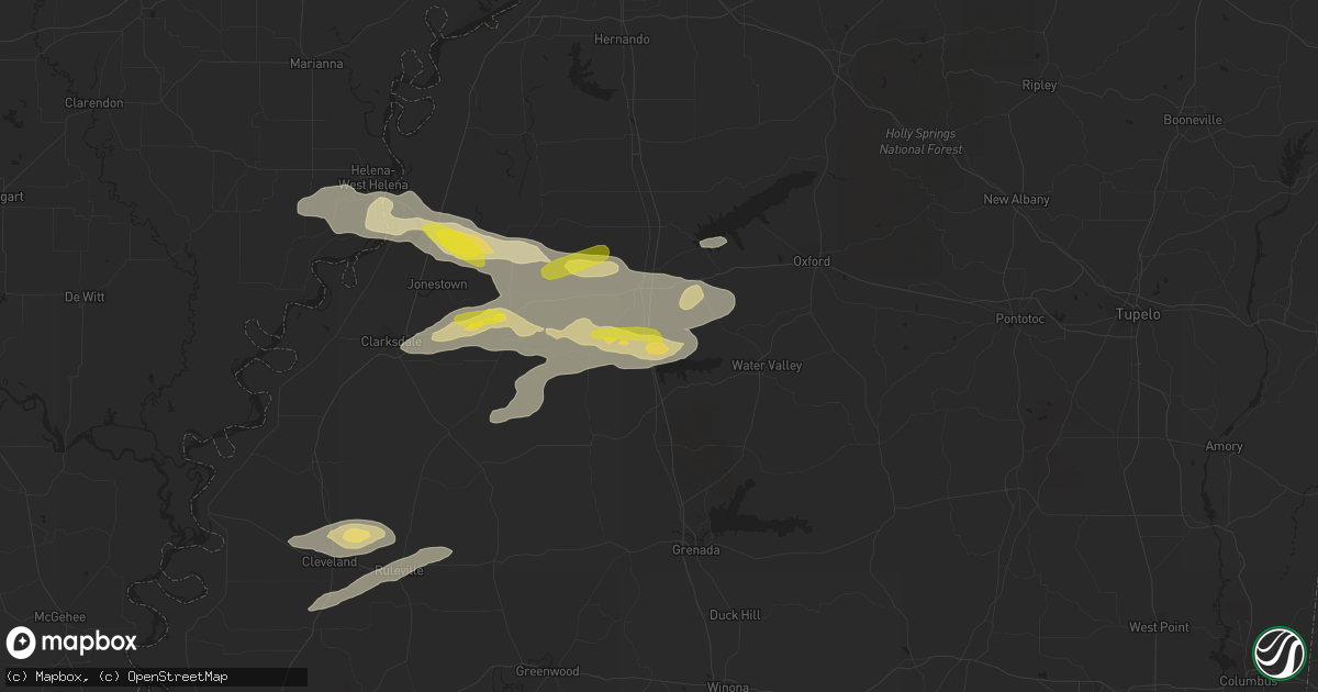 Hail map in Pope, MS on August 20, 2018
