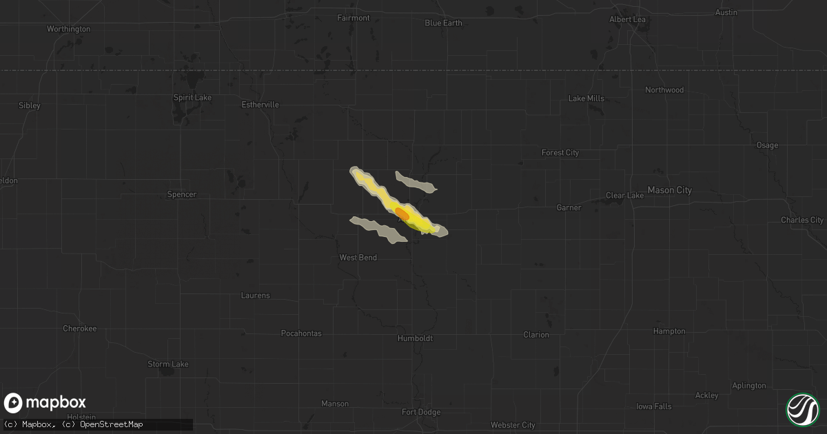 Hail map in Algona, IA on August 20, 2019