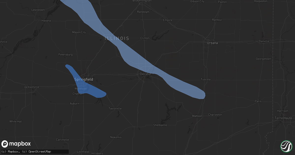 Hail map in Decatur, IL on August 20, 2019