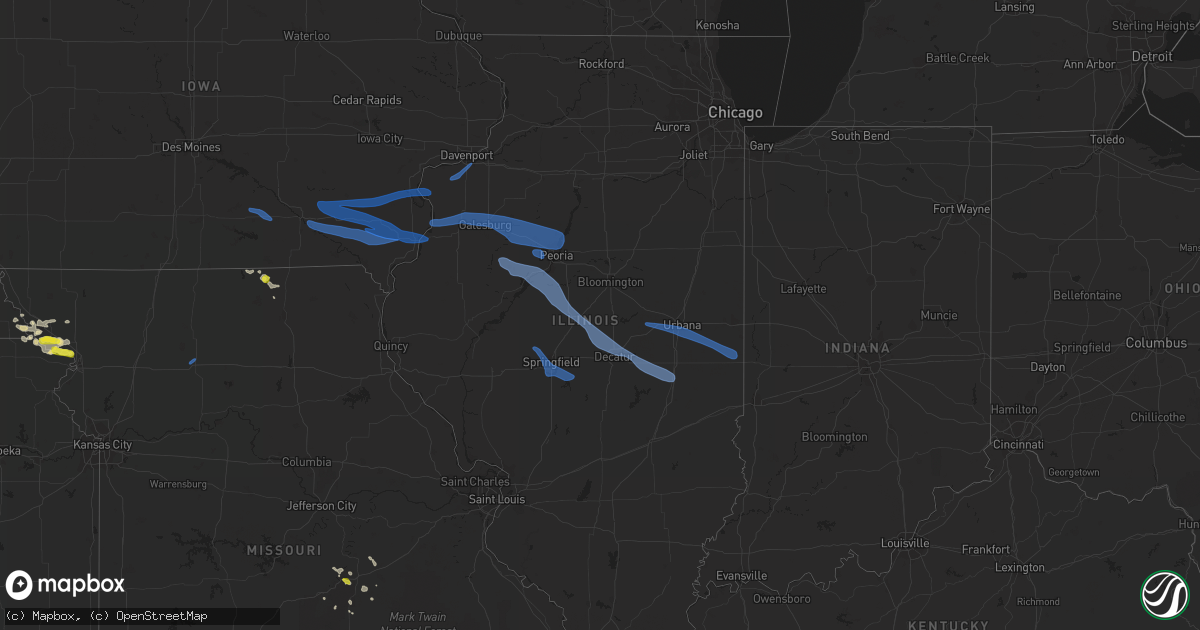 Hail map in Illinois on August 20, 2019
