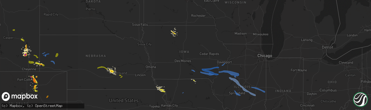 Hail map in Iowa on August 20, 2019