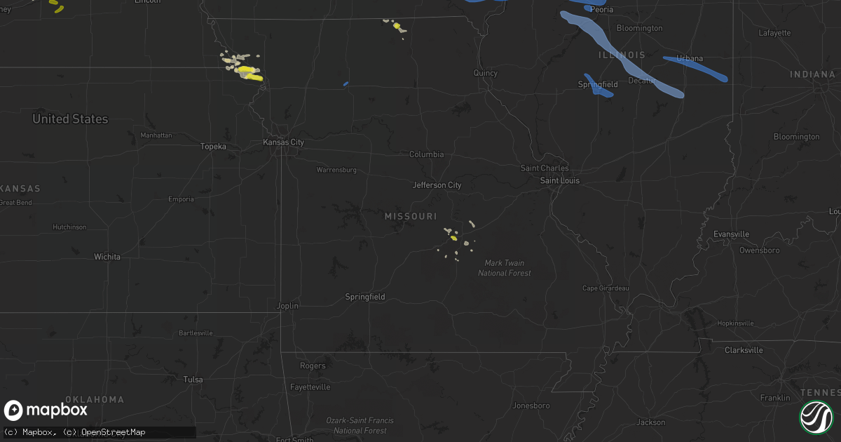Hail map in Missouri on August 20, 2019