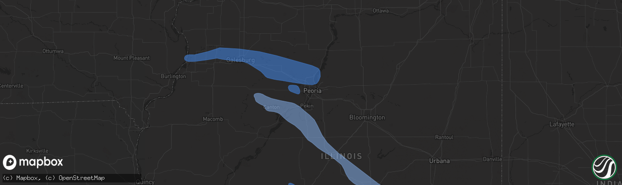 Hail map in Peoria, IL on August 20, 2019