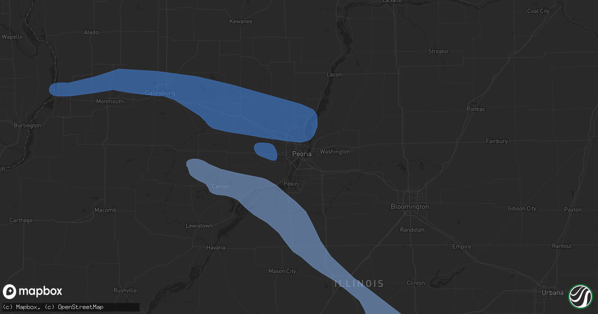 Hail map in Peoria, IL on August 20, 2019