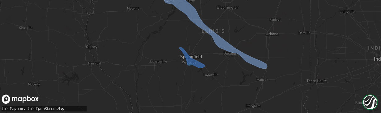 Hail map in Springfield, IL on August 20, 2019