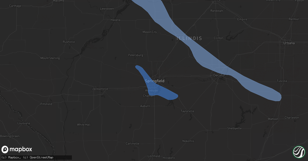 Hail map in Springfield, IL on August 20, 2019