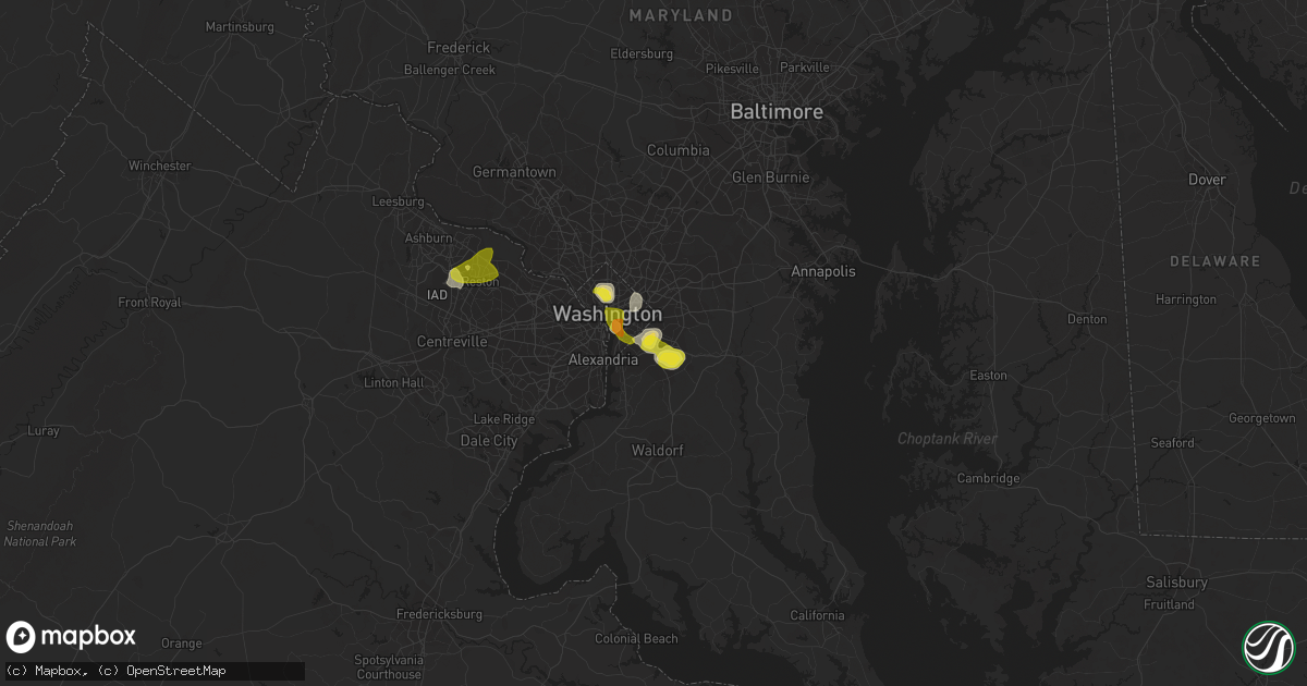 Hail map in Suitland, MD on August 20, 2019