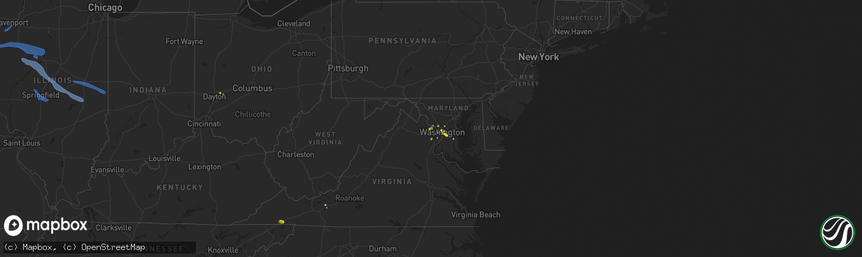 Hail map on August 20, 2019