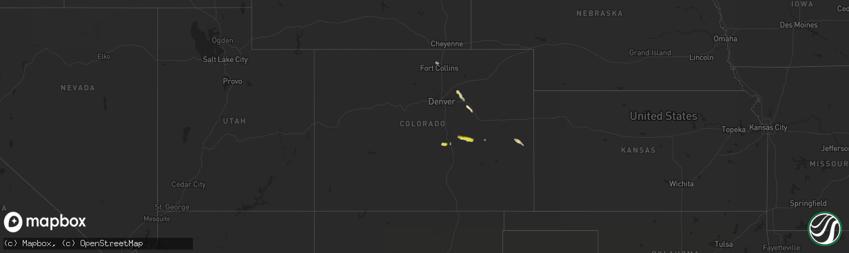 Hail map in Colorado on August 20, 2020