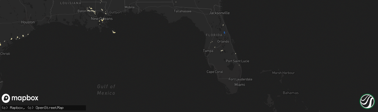 Hail map in Florida on August 20, 2020