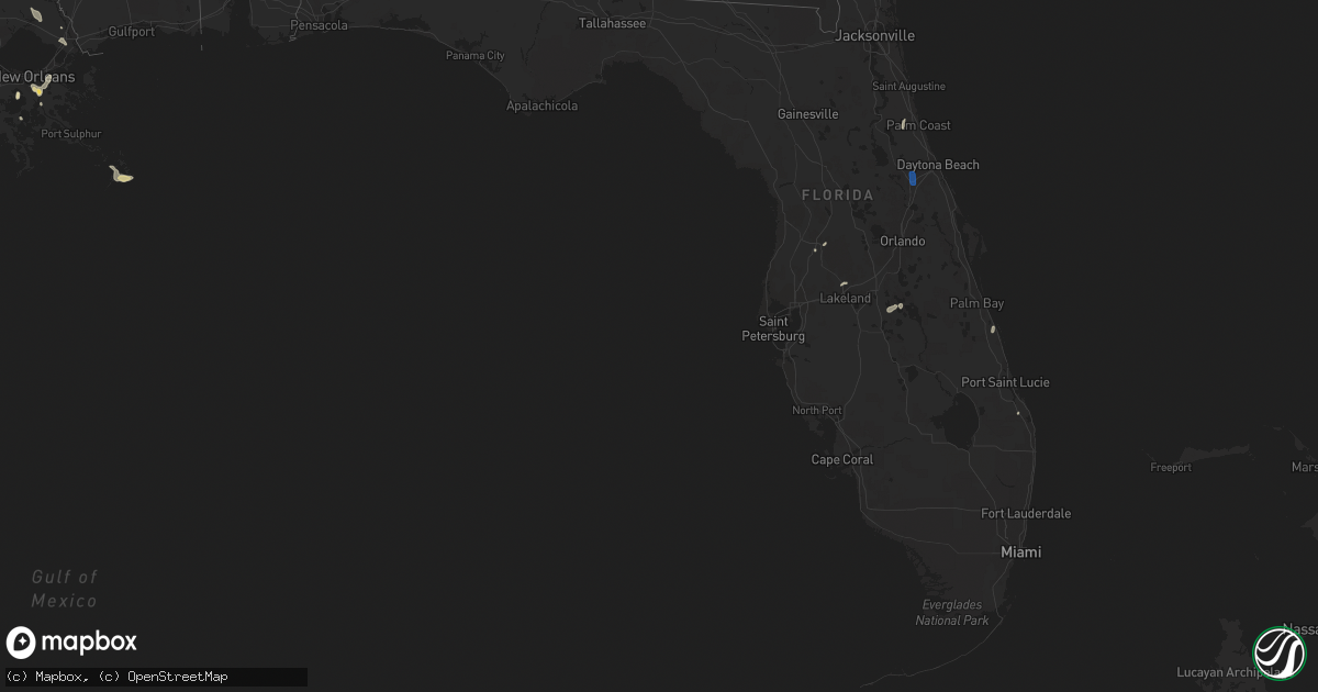 Hail map in Florida on August 20, 2020