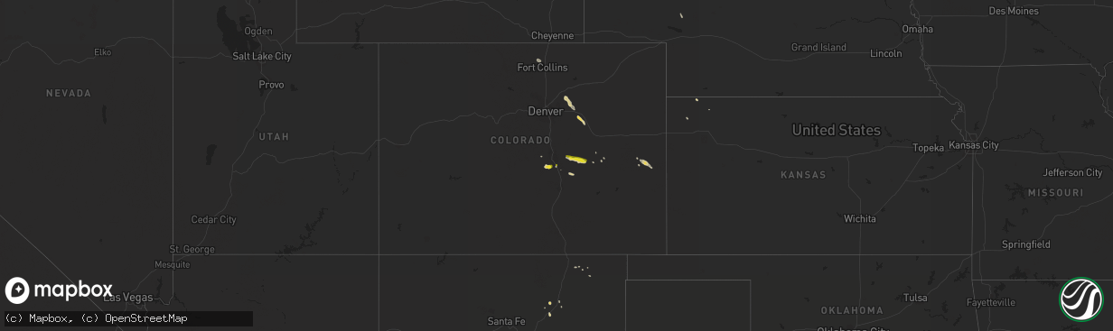 Hail map on August 20, 2020