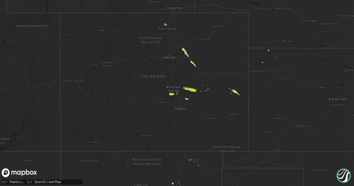 Hail map on August 20, 2020