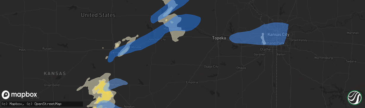 Hail map in Kansas City, KS on August 20, 2021