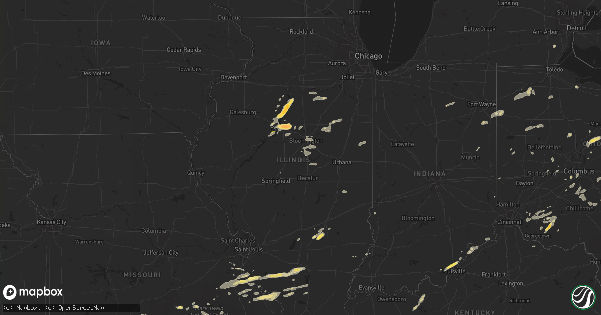 Hail map in Illinois on August 20, 2022