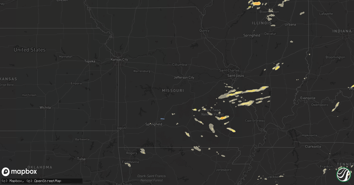 Hail map in Missouri on August 20, 2022