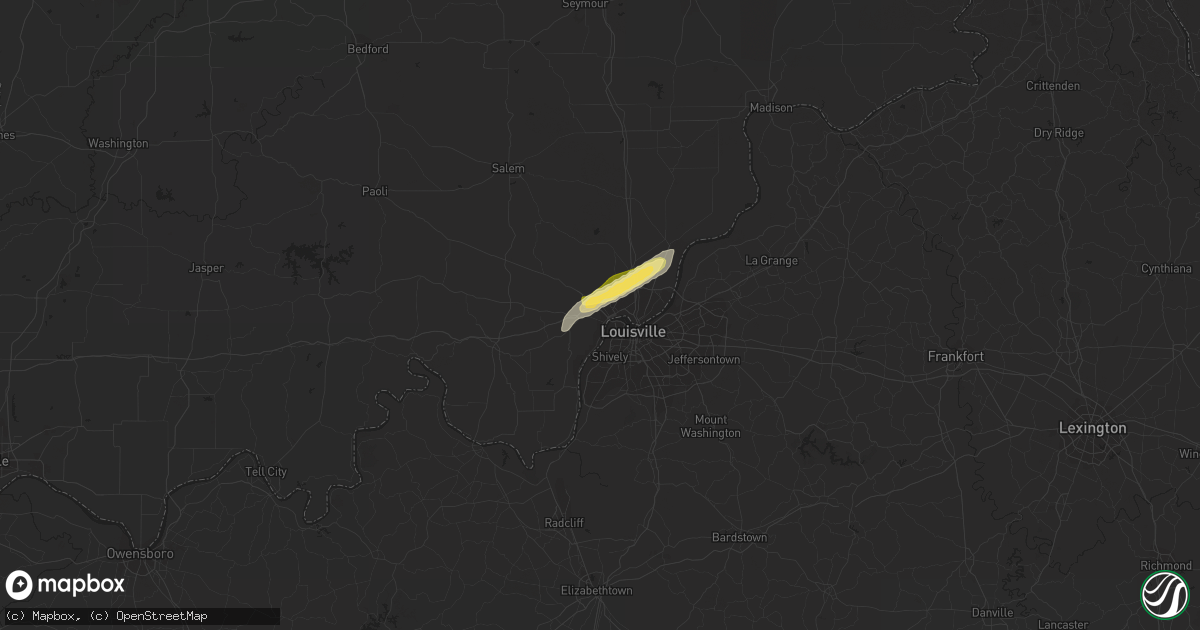 Hail map in New Albany, IN on August 20, 2022