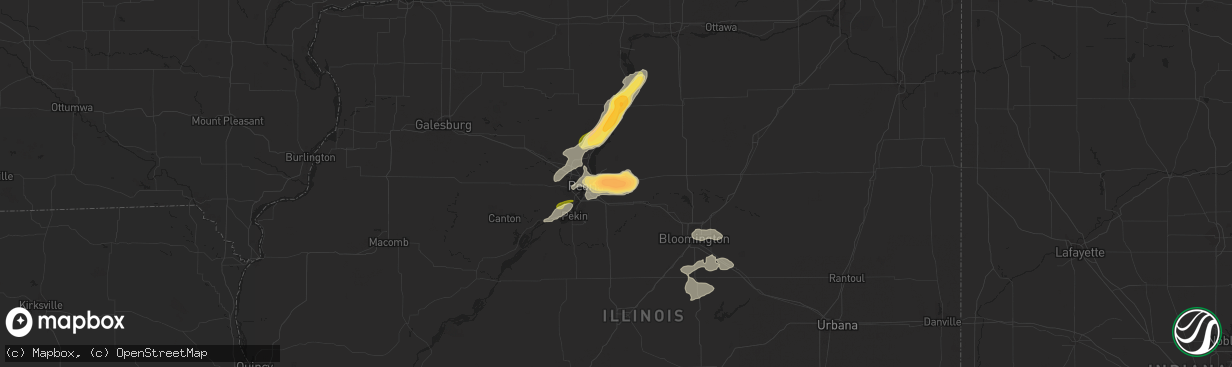 Hail map in Washington, IL on August 20, 2022
