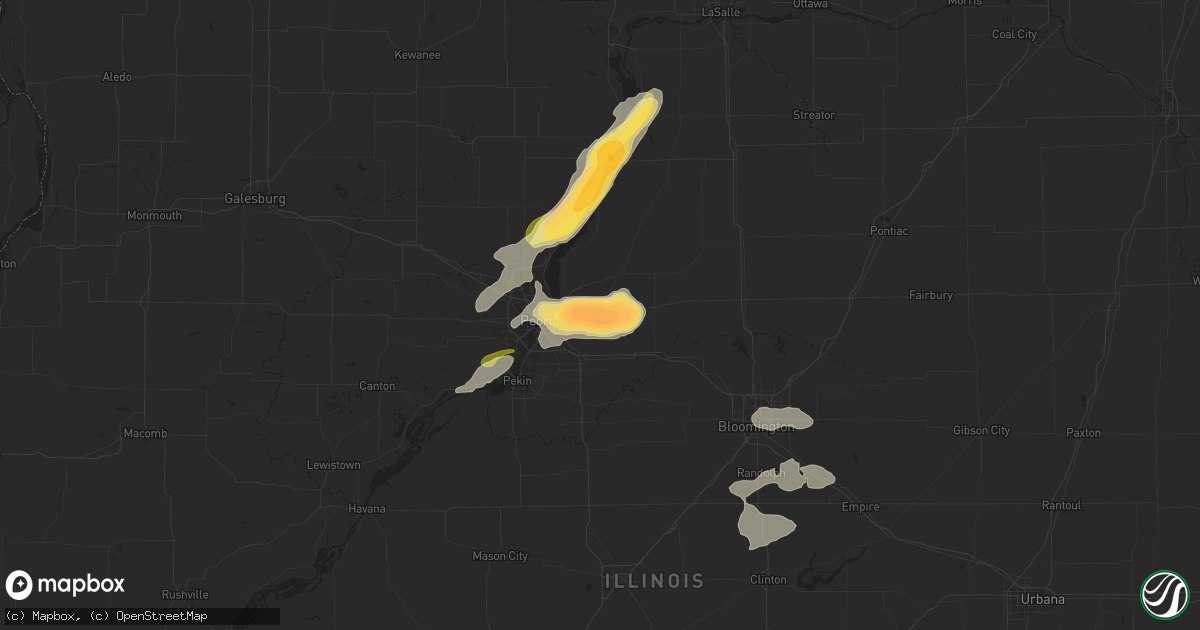Hail map in Washington, IL on August 20, 2022
