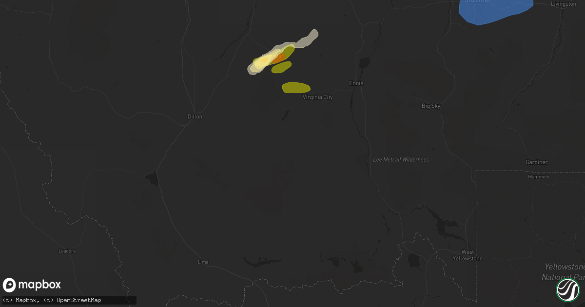 Hail map in Alder, MT on August 20, 2024
