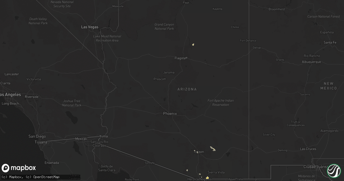 Hail map in Arizona on August 20, 2024