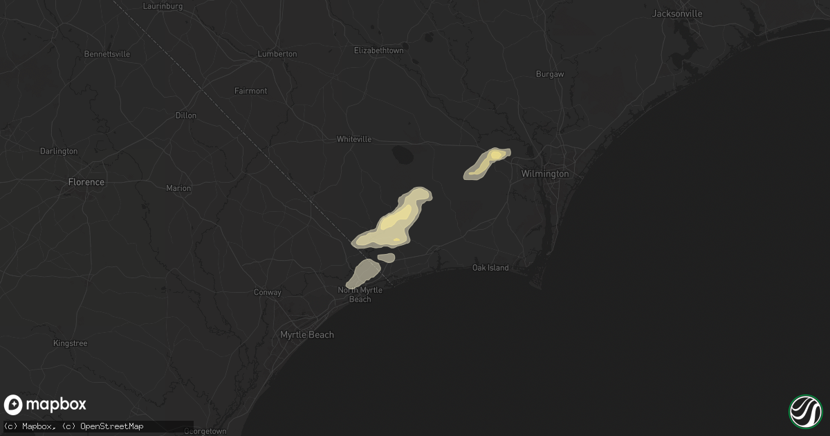 Hail map in Ash, NC on August 20, 2024