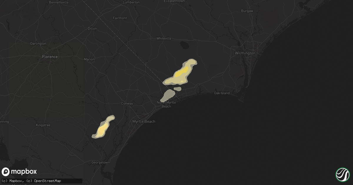 Hail map in Calabash, NC on August 20, 2024