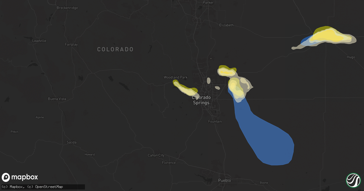 Hail map in Cascade, CO on August 20, 2024