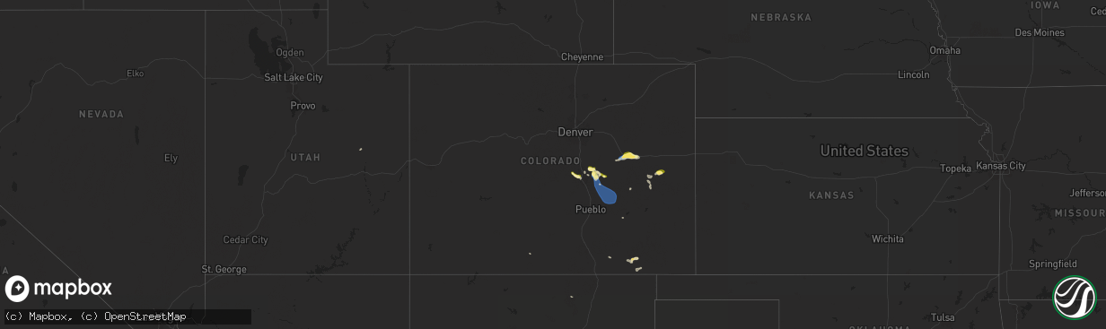 Hail map in Colorado on August 20, 2024