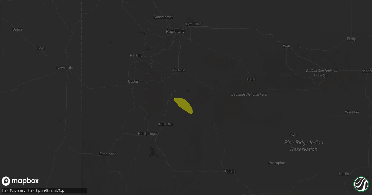 Hail map in Fairburn, SD on August 20, 2024