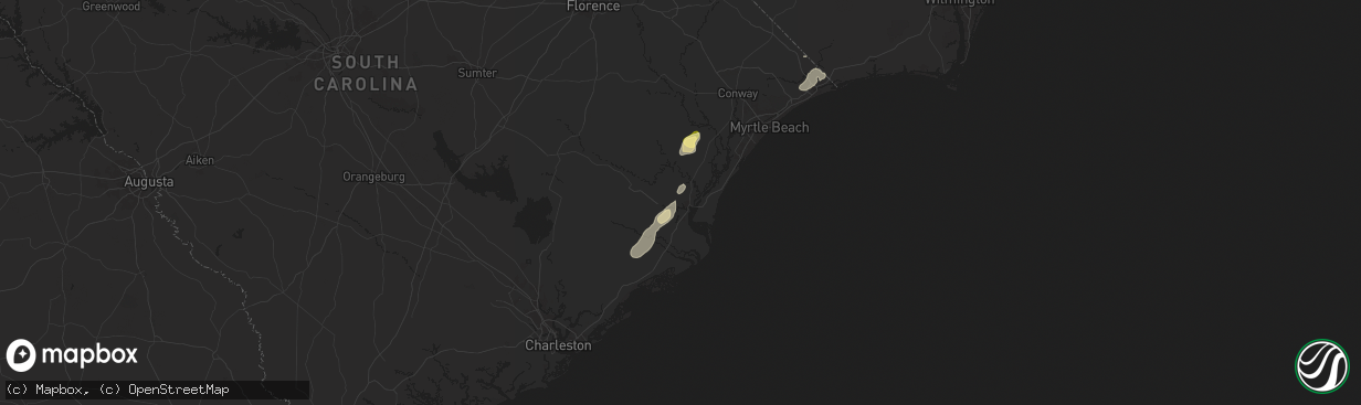 Hail map in Georgetown, SC on August 20, 2024