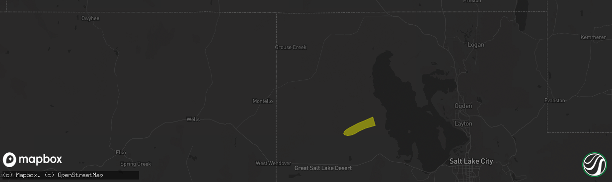 Hail map in Grouse Creek, UT on August 20, 2024