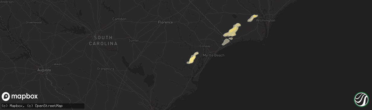 Hail map in Hemingway, SC on August 20, 2024