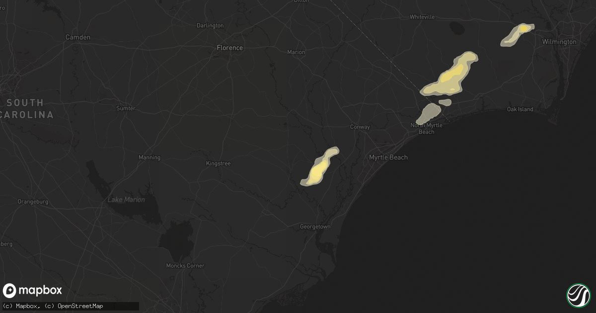 Hail map in Hemingway, SC on August 20, 2024