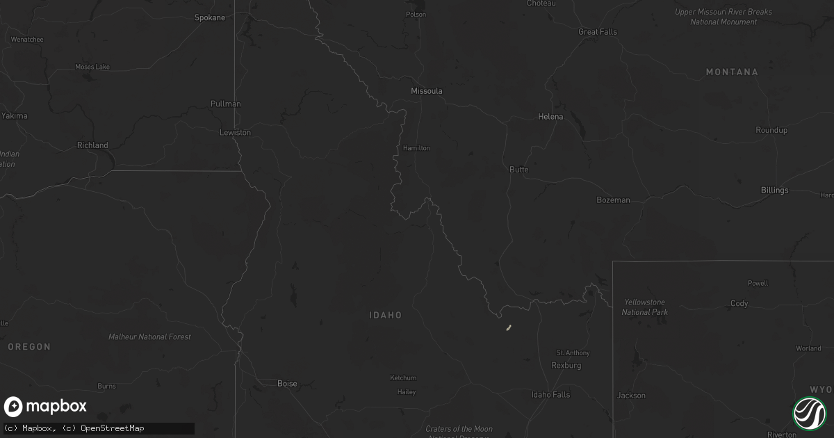 Hail map in Idaho on August 20, 2024