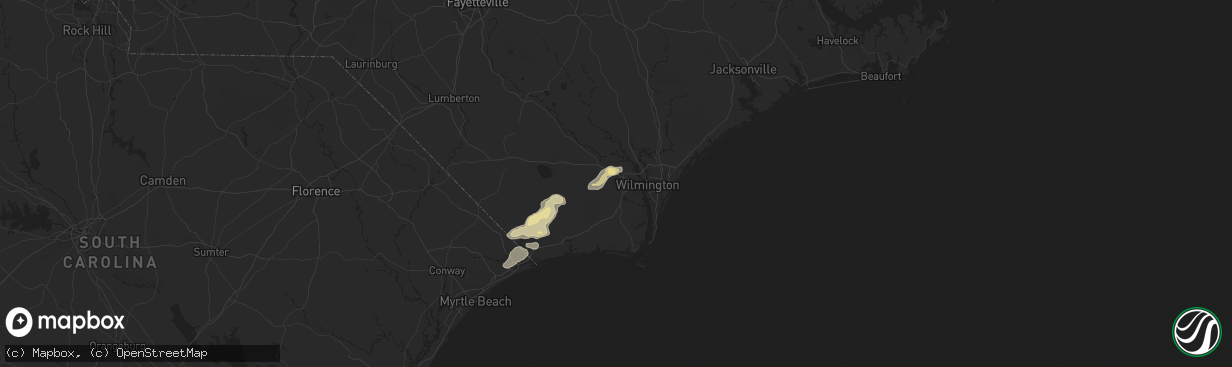 Hail map in Leland, NC on August 20, 2024